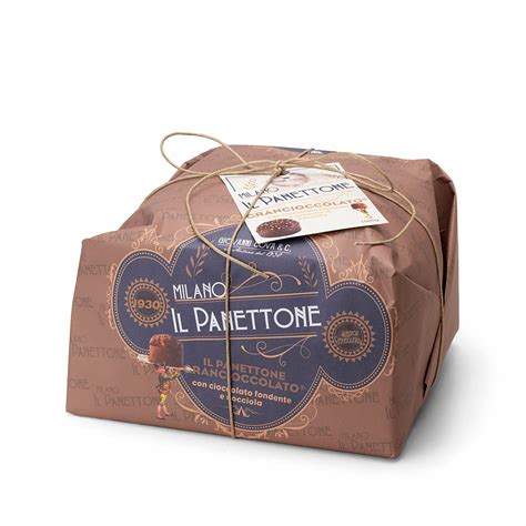 Panettone Gran Cioccolato Con Gocce Di Cioccolato Fondente Incartato