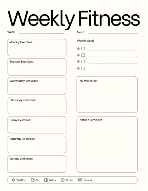 Free Custom Printable Workout Planner Templates Online Canva