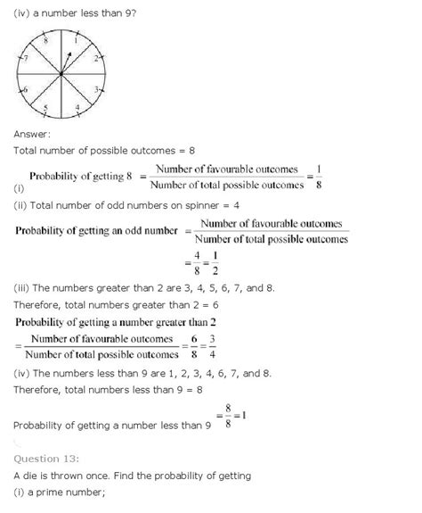 Probability Class Mathematics Ncert Solutions