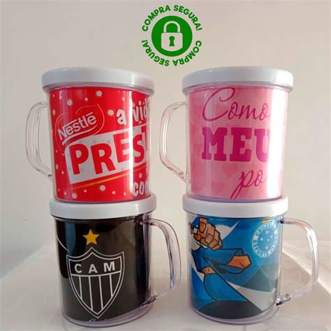 Caneca Acrílica Rosqueável Transparente c foto personalizada