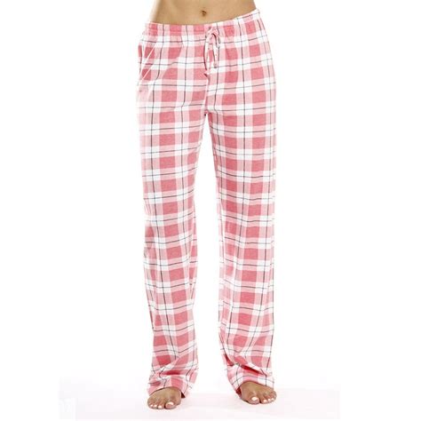 Lumento Lumento Womens Comfy Pajama Buffalo Plaid Lounge Pants Elastic Waist Pj Bottoms Pink