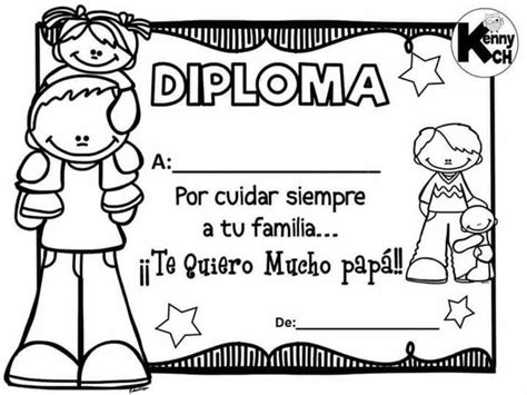 Día Del Padre Diplomas Para Imprimir Y Colorear Bebeazultop