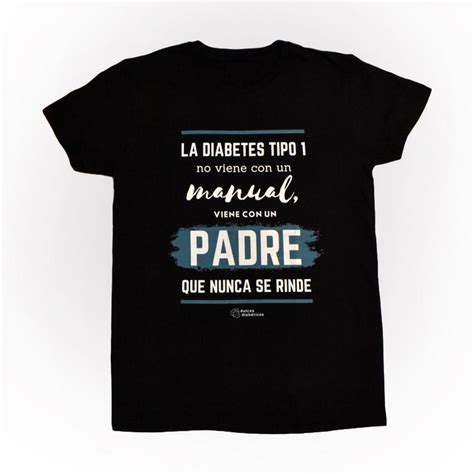 Camiseta hombre negra Padre Diabetes Tipo 1 Dulces Diabéticos