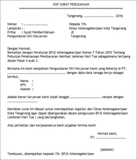 Contoh Surat Keterangan Berhenti Kerja Ke Disnaker Surat Lamaran