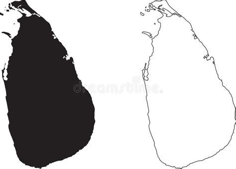 Mapa De Sri Lanka Mapa Del País De La Silueta Negra Aislado En Fondo