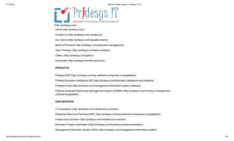 Erp For Textile Industry Pridesys It Ltd Ppt