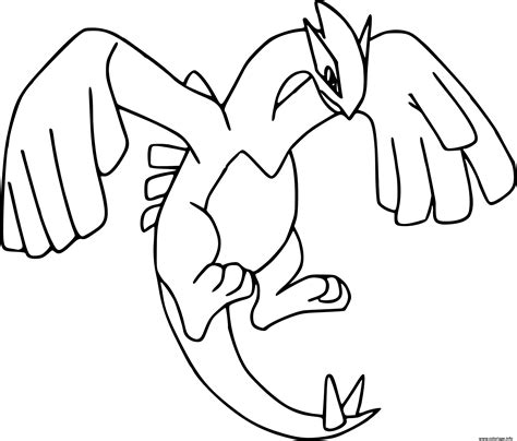 Coloriage Pokemon Legendaire Lugia Dessin Pokemon Legendaire à imprimer