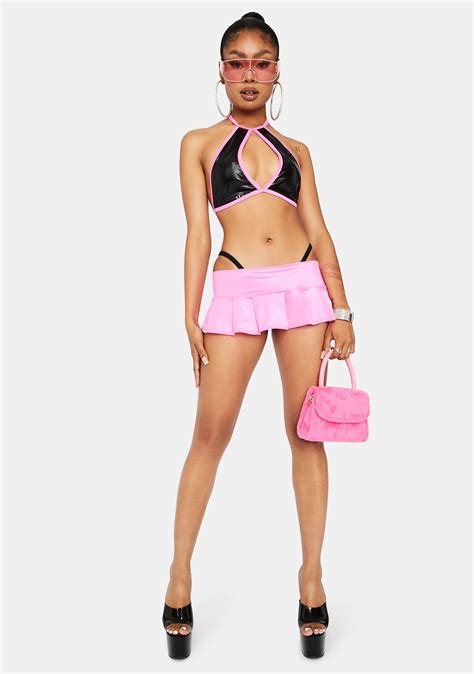 Micro Mini Pleated Skirt Neon Pink Dolls Kill