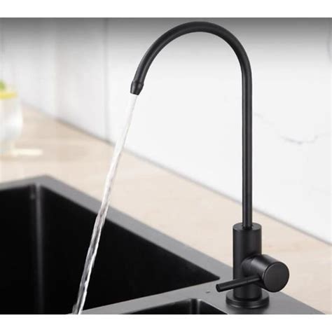 Robinets De Cuisine Filtre D Eau Potable Noir Mat En Acier