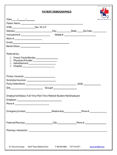 Fillable Online Patient Demographic Forms Fill Online Printable Fillable Fax Email Print