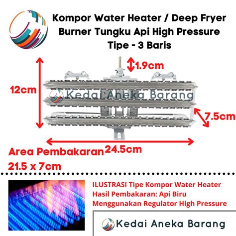 Jual Burner Kompor Stove Water Heater Tungku Bara Api Pemanas Gas Lpg 3