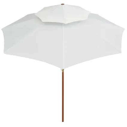 Vidaxl Parasol De Terrasse X Cm Poteau En Bois Blanc Cr Me