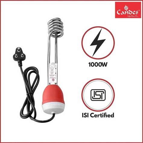 Instant Capacity 10 L Candes Shockproof 1000w Immersion Water Heater Copper Rod White At Rs