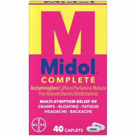 Midol Complete Menstrual Period Symptoms Relief Caplets Count