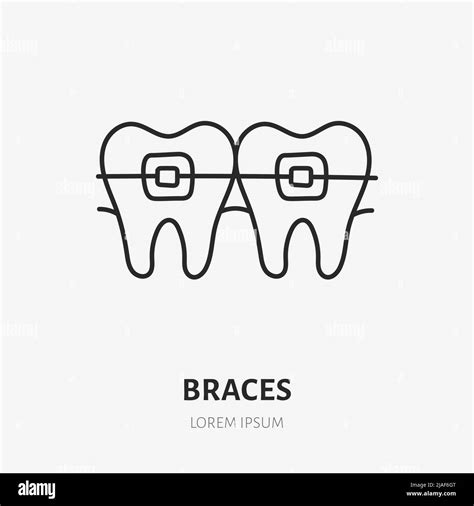 Braces Doodle Line Icon Vector Thin Outline Illustration Of Human