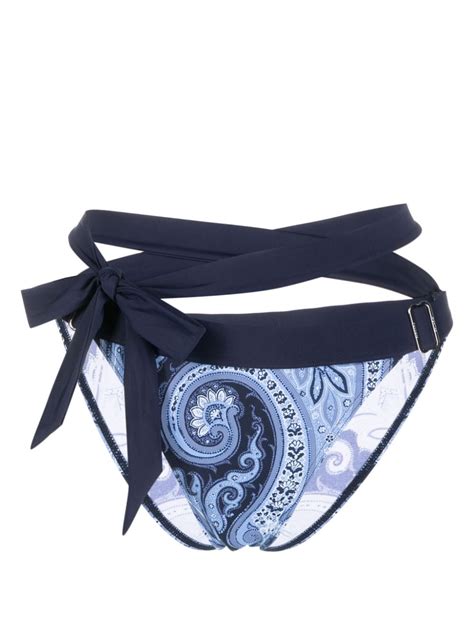 Marlies Dekkers Cache Coeur Paisley Print Adjustable Bikini Bottoms