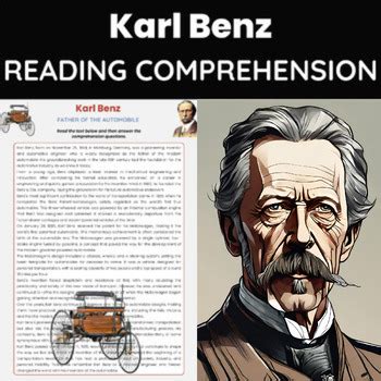 Karl Benz Biography Reading Comprehension | Automobile Invention and ...