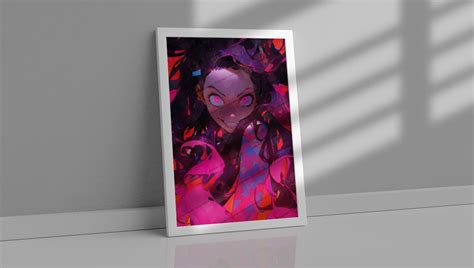 Demon Anime Girl Fine Art Print Enigmatic Gaze Wall Art, Vibrant Heroine Decor, Inspiring ...