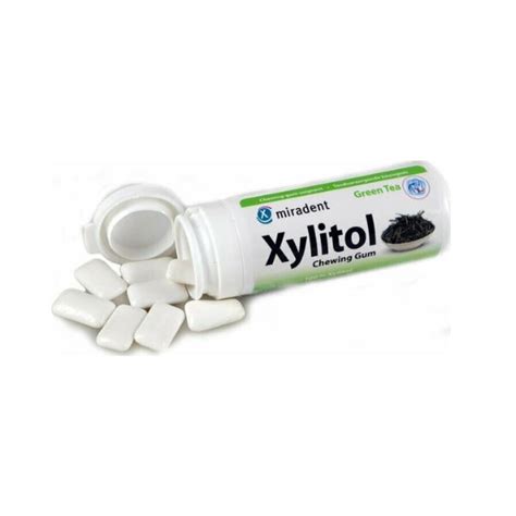 Miradent Xylitol Chewing Gum Green Tea 30pcs Glam Your Skin