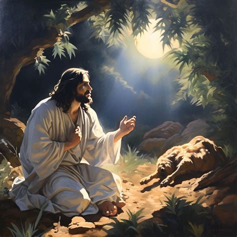 Oil painting of Jesus in Gethsemane by Laura Fest - Playground