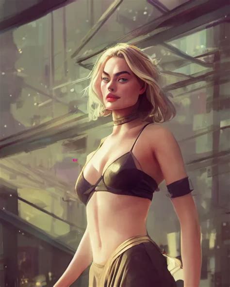 Full Body Shot Of Margot Robbie By Wlop Rossdraws Stable Diffusion