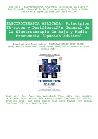 Pdf Free Electroterapia Aplicada Principios F Sicos Y