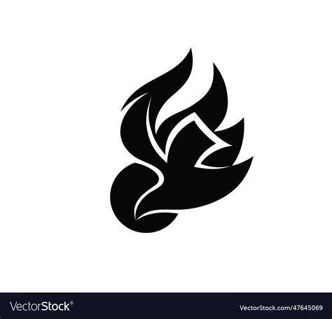 Holy Spirit Silhouette Fire Logo Royalty Free Vector Image