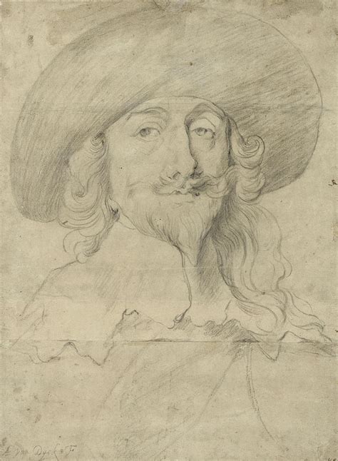 Portrait Of Charles I Drawing By Sir Anthony Van Dyck Pixels