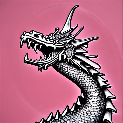 Pink Dragon Graphic With Intricate Detail Creative Fabrica