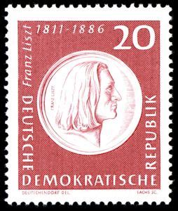 Stamp Liszt Relief Germany Democratic Republic Ddr Franz Liszt Mi