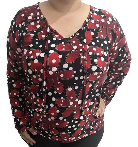 Camiseta Plus Size Feminina Blusinha Manga Comprida Longa Mercadolivre