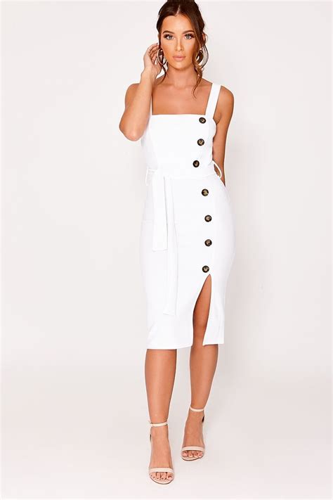 White Button Down Midi Dress Midi Dress Dresses Midi Button Down Dress