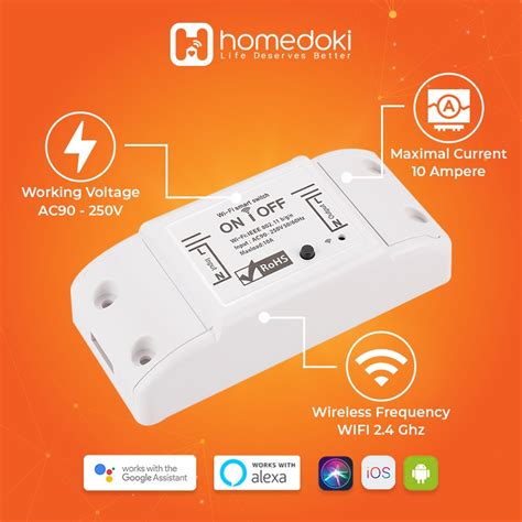 Jual Homedoki Saklar Pintar / Saklar Listrik / Smart BREAKER ON OFF Switch Wireless IoT Home ...