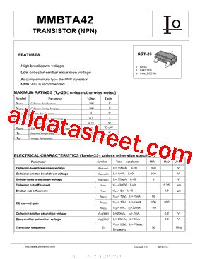 MMBTA42 Datasheet PDF Bytesonic Electronics Co Ltd