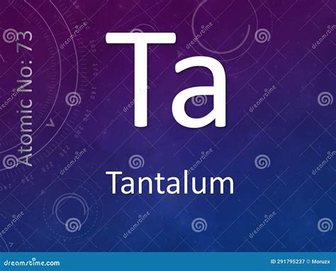 Tantalum Chemical Element Symbol On Abstract Background Stock