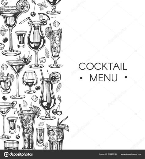 Vector Background Graphic Cocktails Cocktail Menu Cocktails Party — Stock Vector © Ollimay