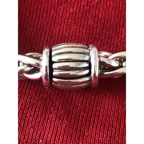 Bracelet Herm S Vintage Maille Palmier Argent