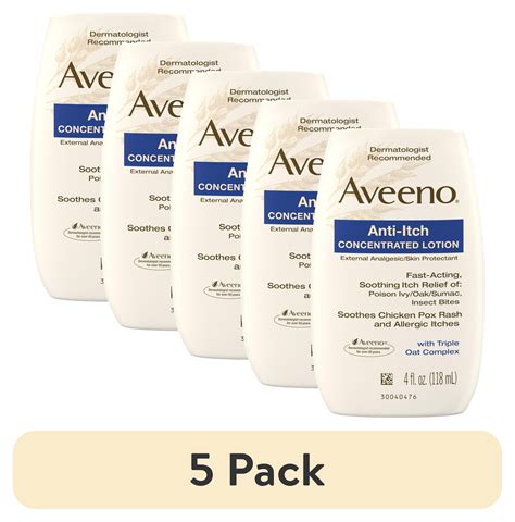 5 Pack Aveeno Anti Itch Concentrated Lotion With Calamine And Triple