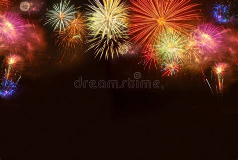 Fireworks Explosions on Black Stock Photo - Image of birthday, festive: 129464124