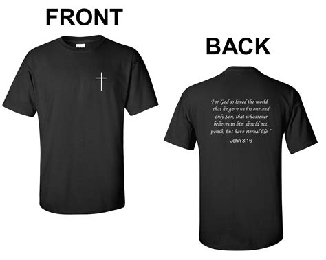 Front And Back Bible Verse T Shirt John 3 16 Jesus Tees Etsy