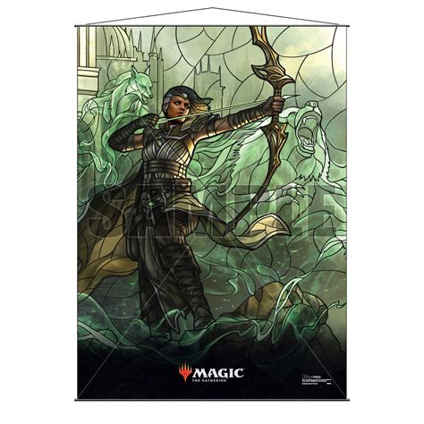 War Of The Spark War Planeswalkers Vivien Champion Of The Wilds Stained Glass Wall Scroll For