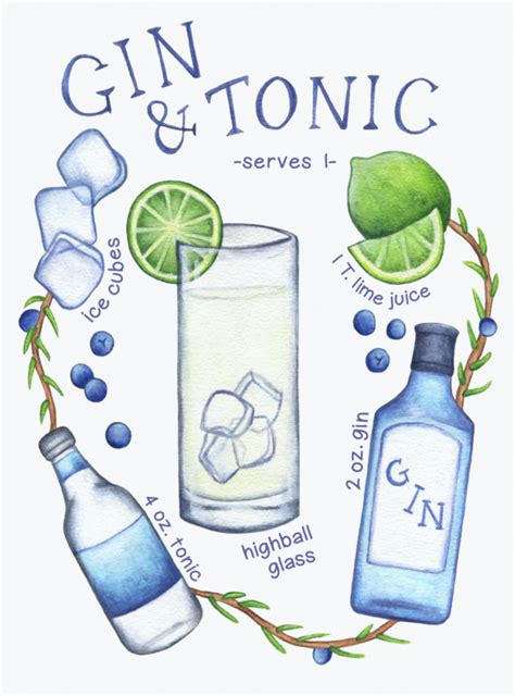 Gin and Tonic Recipe Illustration on Behance