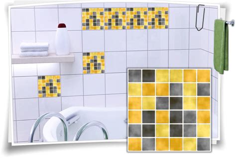 Fliesenaufkleber Mosaik Gelb Medianlux Shop