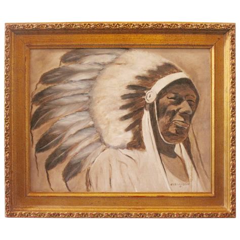 American Indian Chief Oil Painting At 1stdibs Indian Chief Painting