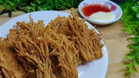 CENDAWAN ENOKI GORENG TEPUNG GUNA DUA BAHAN SAHAJA YouTube