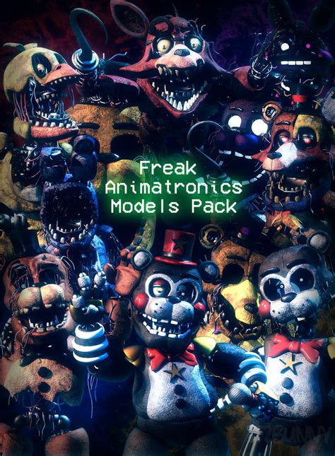 C4D R19 Freak Animatronics Models Pack Release By ItzBunnySFM On