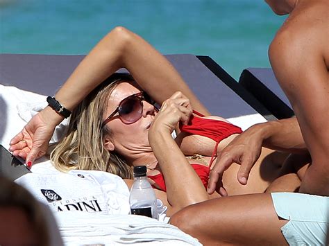 Celebrity Leaked Nude Rita Rusic Red Bikini Nipple Slip In Miami