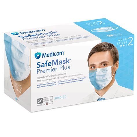 MEDICOM SAFEBASICS FACE MASKS Procedure Earloop Face Mask ASTM Level