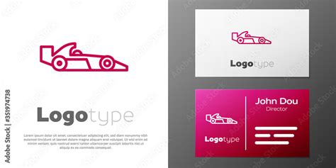 Logotype Line Formula 1 Racing Car Icon Isolated On White Background