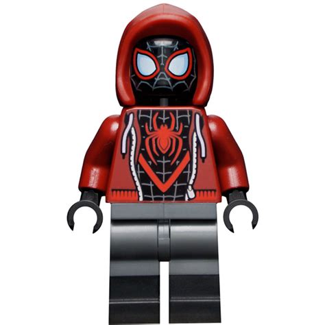 Lego Miles Morales Spider Man With Dark Red Hood And Black Boots Minifigure Brick Owl Lego